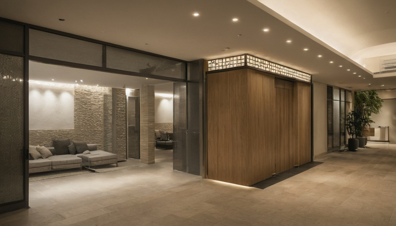 Luxury interior image showing A door-open sightline test reveals privacy failures at Saudi villa entrances